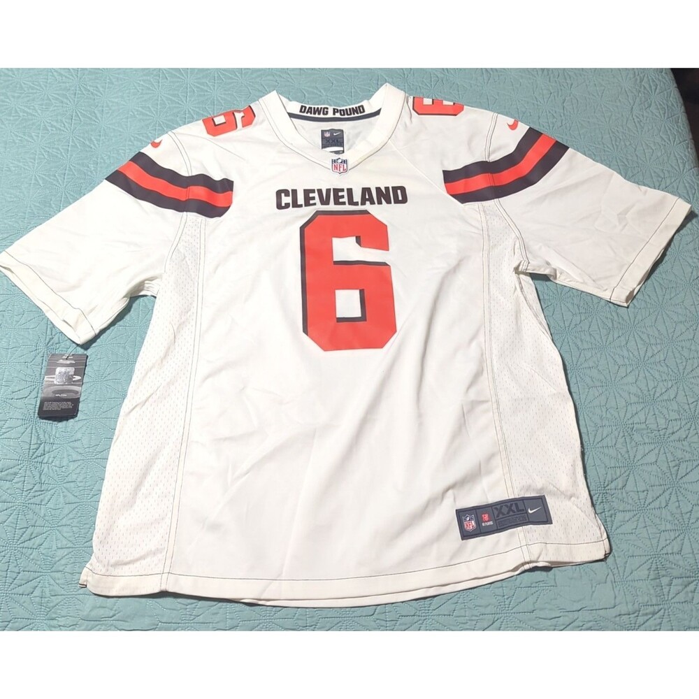 NFL Nike NWT Cleveland Browns Mayfield #6 XXL On Field Jersey White Dawg Pound